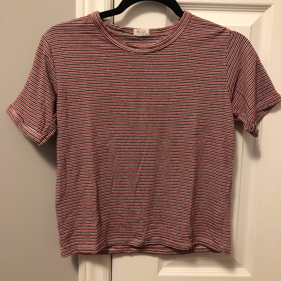 John Galt Brandy Melville Red Striped T-Shirt - Picture 2 of 4